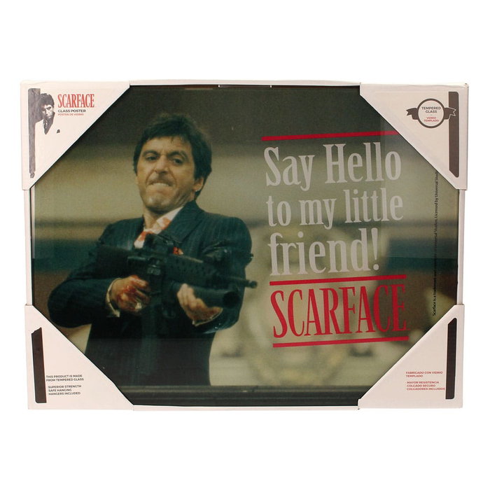 Scarface Affiche en verre Say Hello 40 x 30 cm