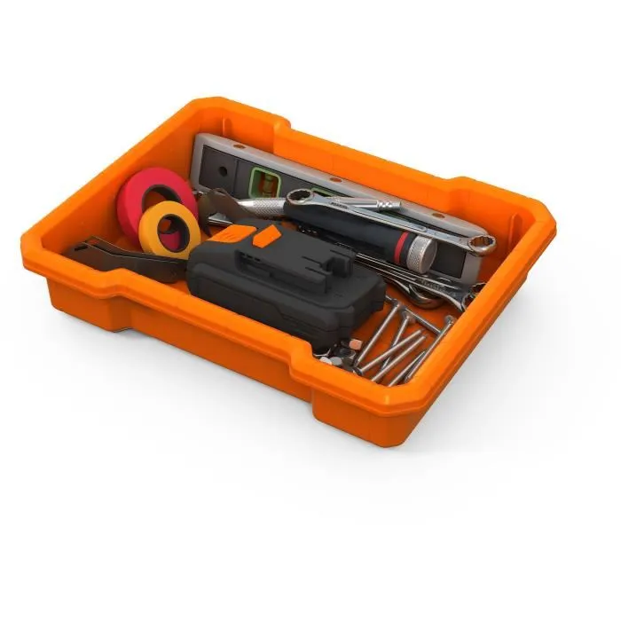WORW BY KETER - Système modulaire 3 en 1 STACK N ROLL - 48 x 39 x她們cm - Noir - Organisation et rangement d'outils