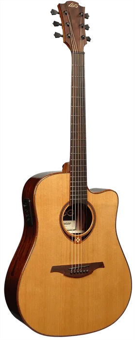 LAG Guitare Acoustique Dreadnought Cutaway Tramontane 118 A/E - Table en Cèdre Rouge Massif, Fond et Éclisses Khaya, Naturelle