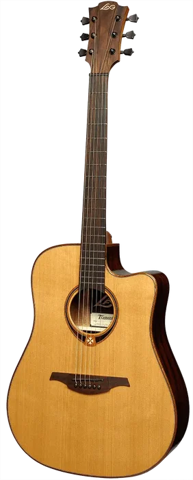 LAG Guitare Acoustique Dreadnought Cutaway Tramontane 118 A/E - Table en Cèdre Rouge Massif, Fond et Éclisses Khaya, Naturelle