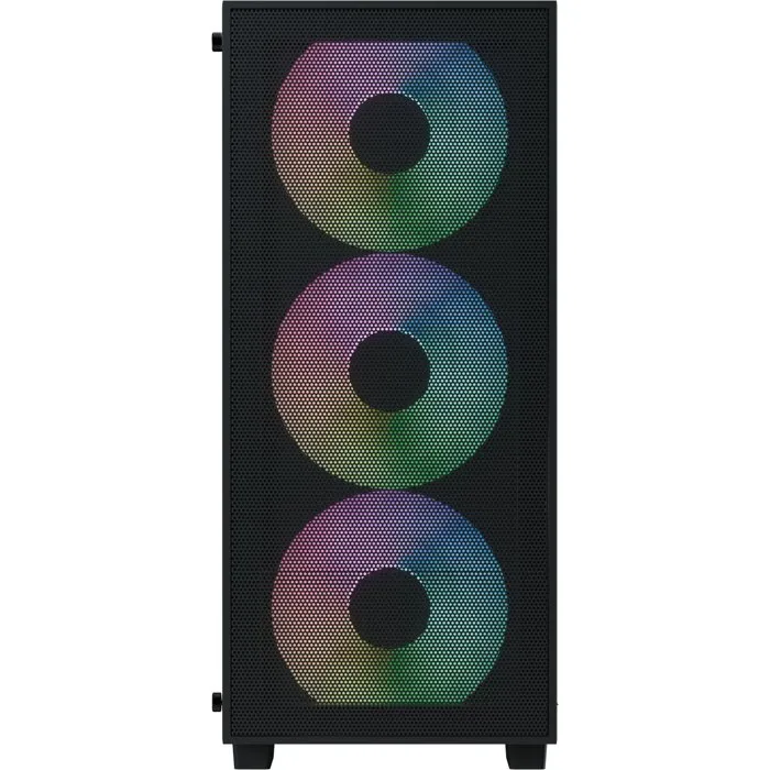 Aerocool B509A Flow Boîtier PC Moyen Tour ATX Noir avec Panneau en Verre Trempé et Ventilateurs A-RGB, Sans Alimentation, Réf. ACCM-BD02063.11