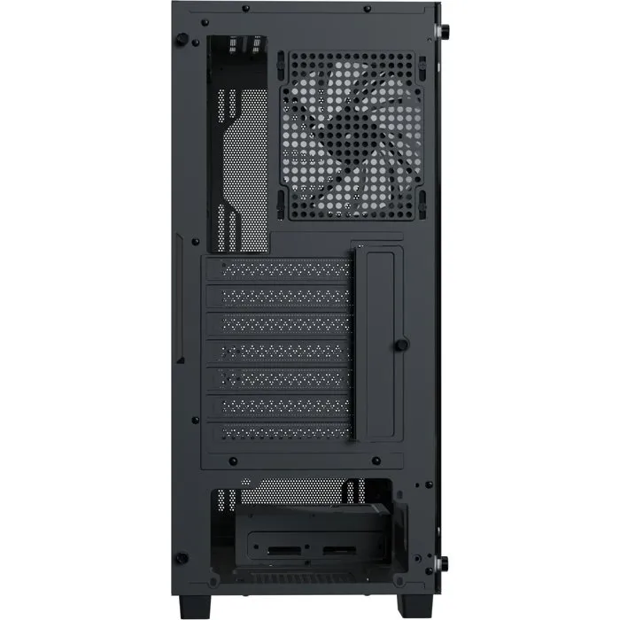 Aerocool B509A Flow Boîtier PC Moyen Tour ATX Noir avec Panneau en Verre Trempé et Ventilateurs A-RGB, Sans Alimentation, Réf. ACCM-BD02063.11