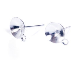 Innspiro Boucles d'oreilles métalliques avec anneau pour insertion de cône argentées 8x12mm, 10 unités