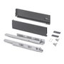 Emuca Kit tiroir extérieur Vertex, hauteur 131mm, profondeur 400mm, réglage 3D, Gris anthracite