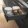Emuca Kit tiroir extérieur Vertex, hauteur 131mm, profondeur 400mm, réglage 3D, Gris anthracite
