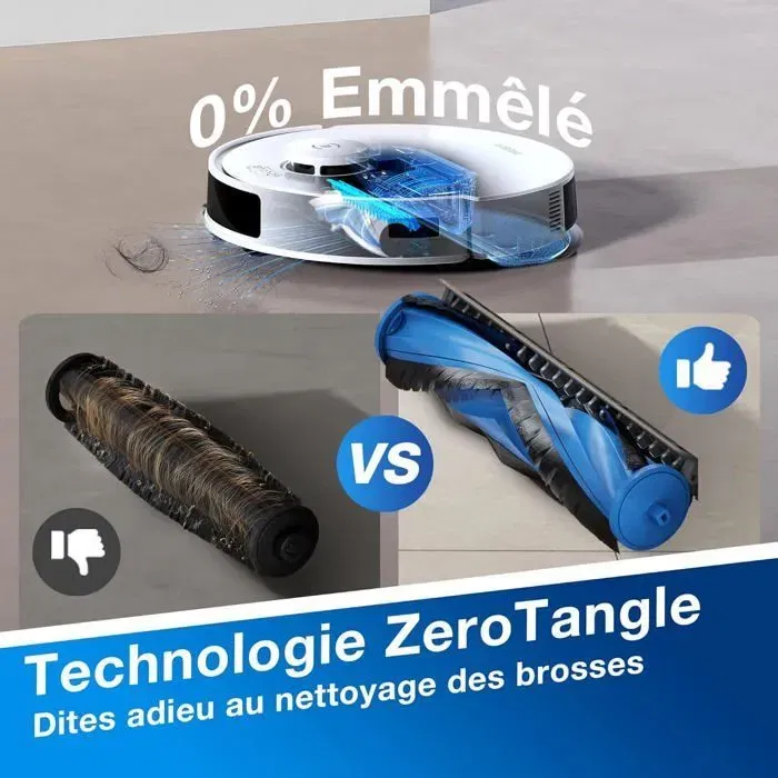 ECOVACS DEEBOT N20 PLUS Aspirateur Robot Laveur avec Technologie PureCyclone, Conteneur à Poussière sans Consommable, Aspiration 8000Pa