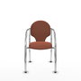 Silla Hellín tapizada con Tela color Marrón. Brazos fijos
