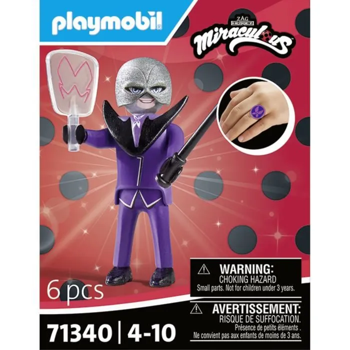 Playmobil 71340 Miraculous Papillon - Breloque amusante et colorée pour bague ou bracelets - À collectionner - Enfant à partir de 4 ans