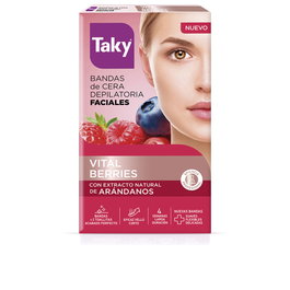 Taky Bandes de cire visage aux fruits rouges pour épilation, 16 unités