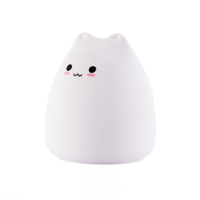 Lampe de chevet enfant LED rechargeable forme Chat - Blanc Chaud