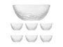 Vivalto Set de 7 pièces Rayas 1 grand bol et 6 petits bols en verre transparent 54 x 22 x 9 cm (Set de 4)