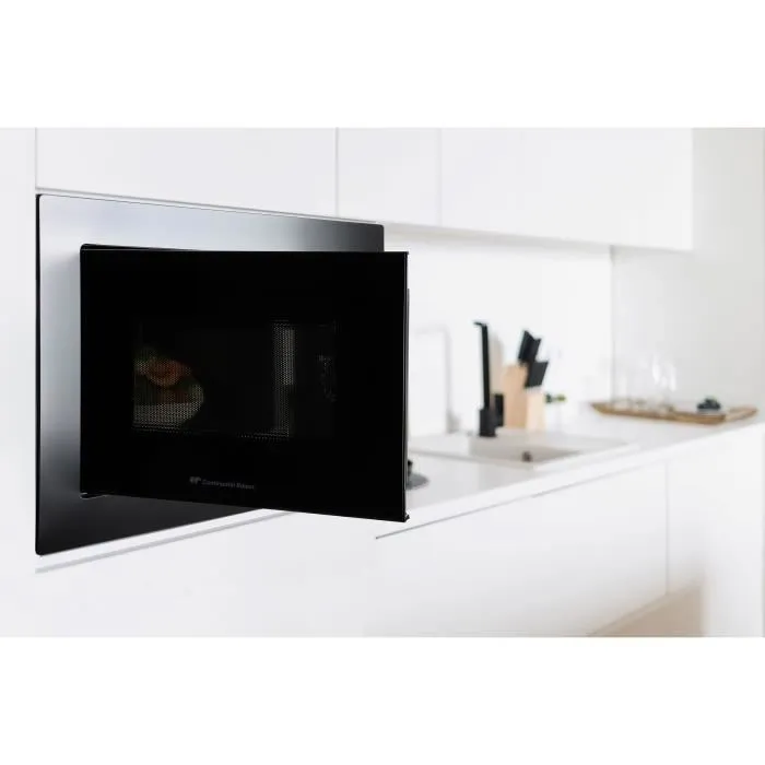 Continental Edison CEMO20EBM2 - Micro-ondes encastrable 20L - 1280W - Noir - Dimensions (LxHxP) : 59.5x38.5x35.3 cm - Plateau tournant 25.5 cm