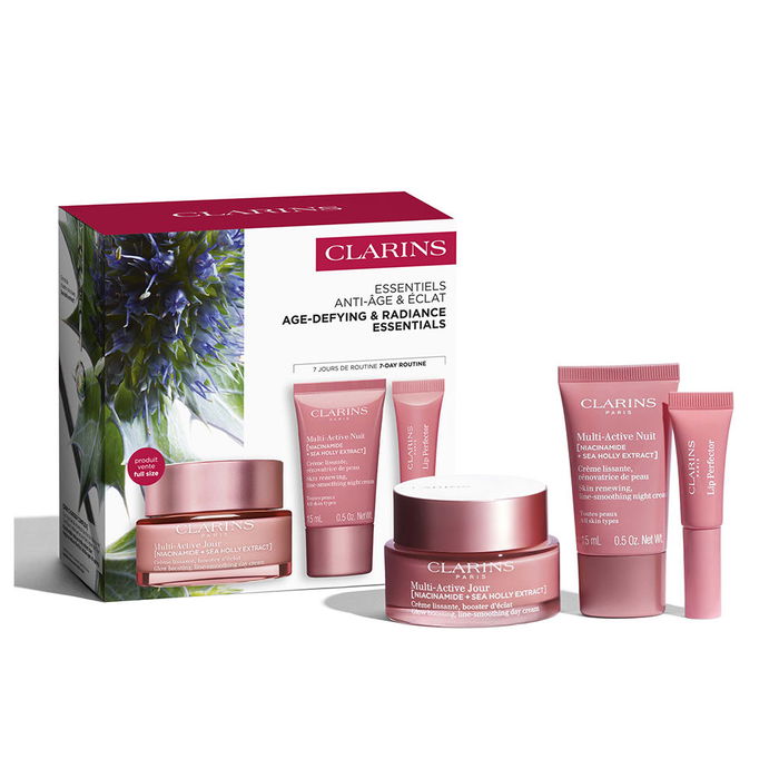 Clarins Crème Multi-Active Jour & Nuit, coffret de 3 pièces - 91% d'ingrédients naturels, effet lissant et liftant, pour tous types de peau Clarins Crème Multi-Active Jour & Nuit, coffret de 3 pièces - 91% d'ingrédients naturels, effet lissant et liftant, pour tous types de peau