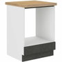 BigBuy Home Meuble bas LASSEN pour four encastrable avec plan de travail - Gris mat