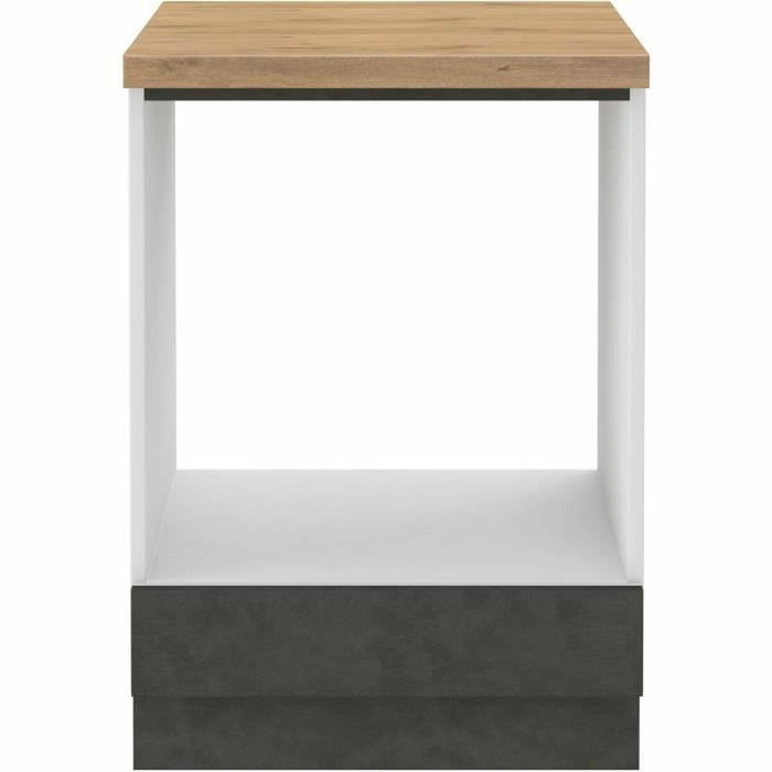 BigBuy Home Meuble bas LASSEN pour four encastrable avec plan de travail - Gris mat