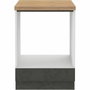 BigBuy Home Meuble bas LASSEN pour four encastrable avec plan de travail - Gris mat