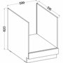 BigBuy Home Meuble bas LASSEN pour four encastrable avec plan de travail - Gris mat