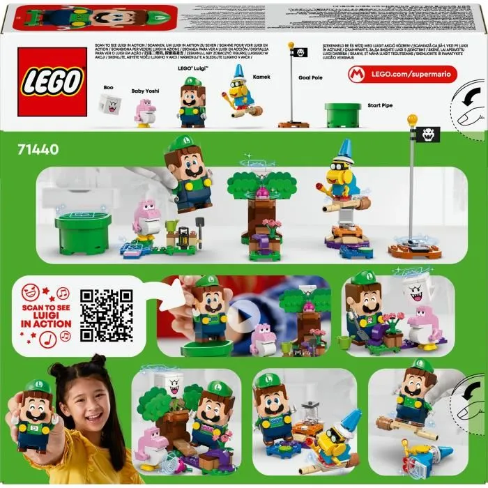 LEGO 71440 Super Mario Les Aventures de LEGO Luigi Interactif avec Kamek, Boo et Bébé Yoshi Rose - Set de Construction