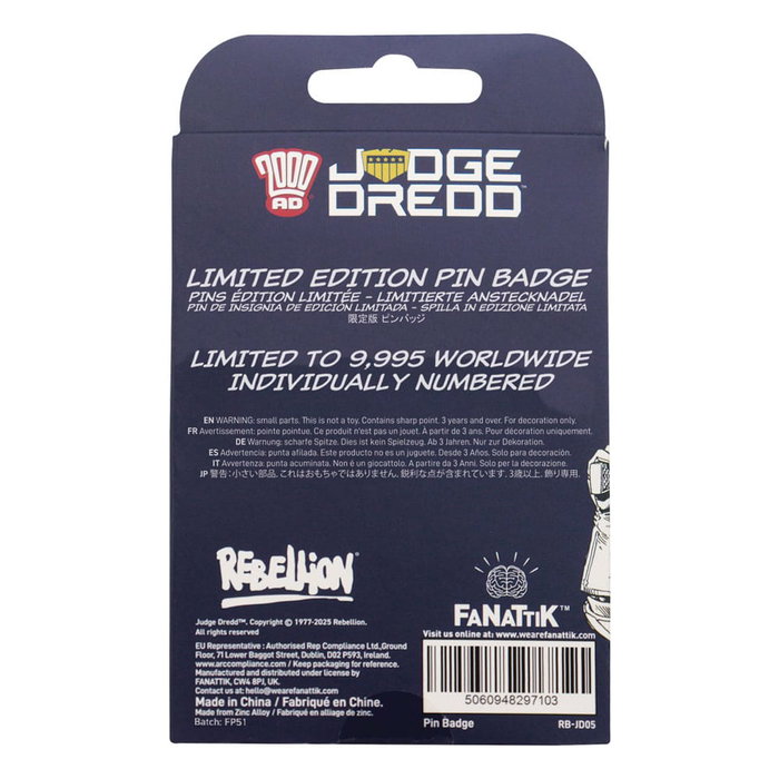 2000 AD pin's Judge Dredd You're Next Punk Limited Edition 2000 AD pin's Judge Dredd You're Next Punk Limited Edition