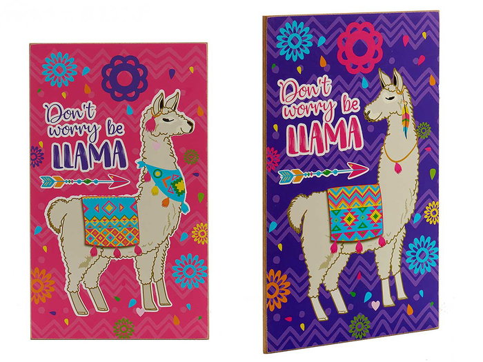 Giftdecor Retable en Bois Lama Assortis 24x40x0,9 cm (Set de 24) Giftdecor Retable en Bois Lama Assortis 24x40x0,9 cm (Set de 24)