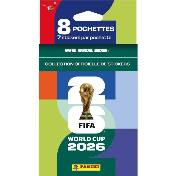 Panini Blister Coupe du Monde de la FIFA 26TM - 8 pochettes de 7 stickers Panini Blister Coupe du Monde de la FIFA 26TM - 8 pochettes de 7 stickers