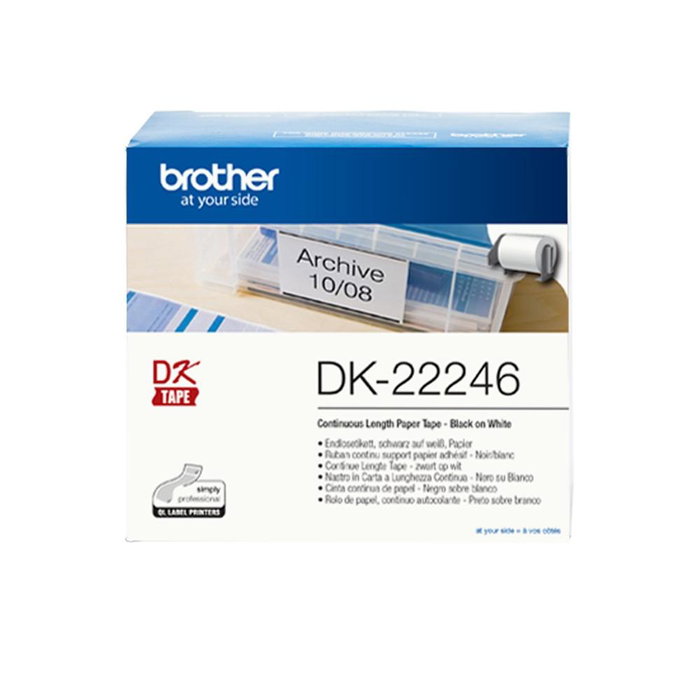 Brother DK-22246 Rouleau de Cartelette Thermique Papier Blanc 103mm x 30,48m pour Imprimante QL Brother DK-22246 Rouleau de Cartelette Thermique Papier Blanc 103mm x 30,48m pour Imprimante QL