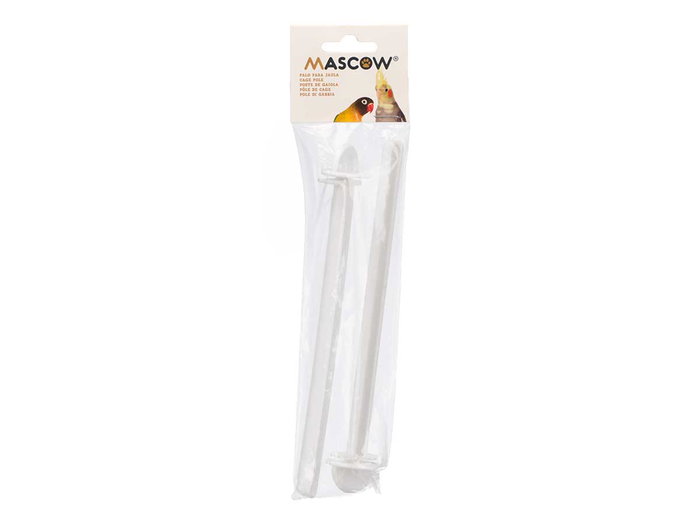 Mascow Lot de 2 perchoirs accessoires pour cage blanc 6x25x3 cm en plastique PP (Set de 24)