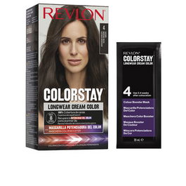 Revlon Colorstay Teinture permanente pour cheveux, Couleur 4 Dark Brown, Flacon de 165 ml, Coloration capillaire pour femmes