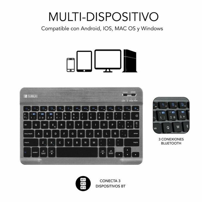 Housse pour Tablette Subblim SUBKT3-BTS060 Noir Espagnol Qwerty