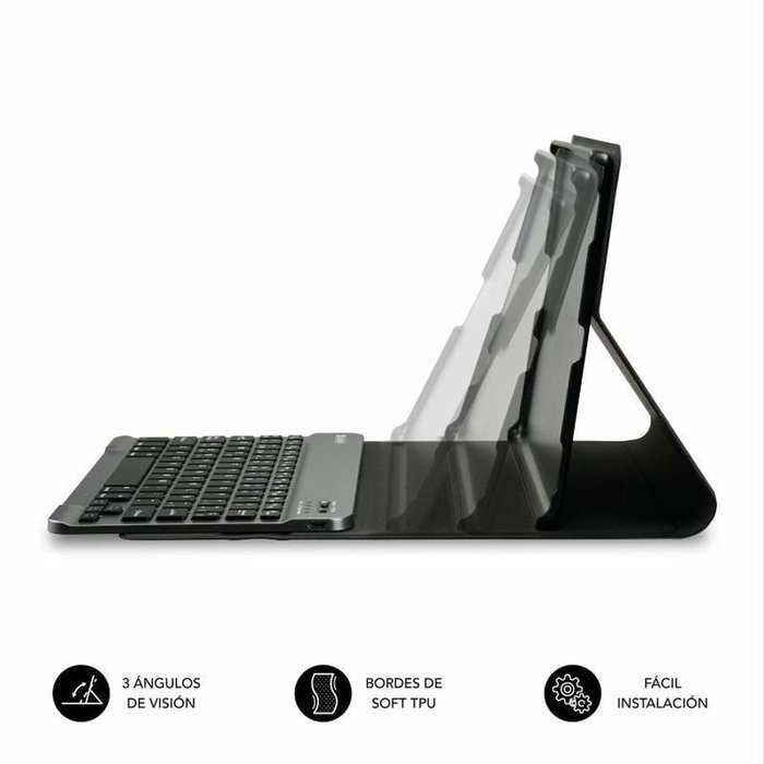 Subblim Housse et Clavier Bluetooth Keytab Pro pour Samsung Galaxy Tab A9+ 11 pouces, Noir, QWERTY Espagnol