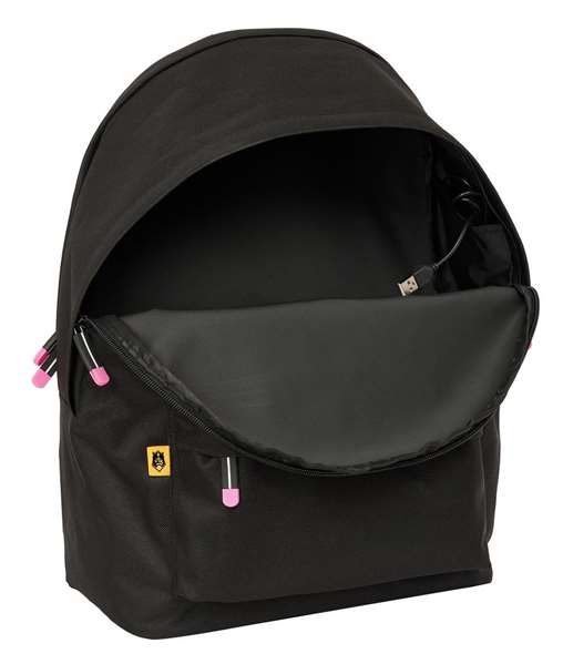 Safta Sac à dos double pour ordinateur portable 15,6 pouces avec chargeur USB Kings League "Porcinos" 31 x 44 x 18 cm