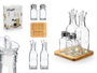 Vivalto Set Huilier Vinaigrier Salière Poivrière Verre Métal Bois 15x20x7 cm (Set de 8)