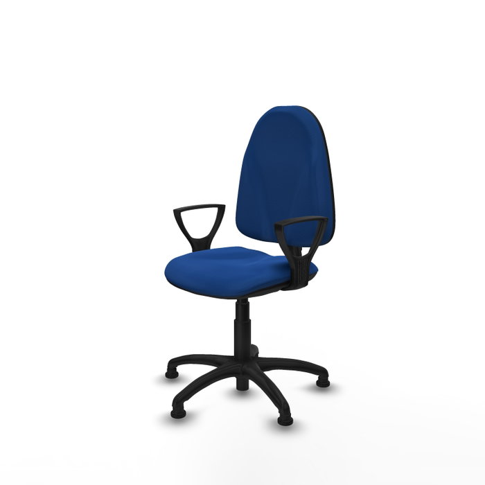 PIQUERAS Y CRESPO Chaise de bureau Algarra, Simili cuir bleu, Accoudoirs fixes PIQUERAS Y CRESPO Chaise de bureau Algarra, Simili cuir bleu, Accoudoirs fixes