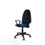 PIQUERAS Y CRESPO Chaise de bureau Algarra, Simili cuir bleu, Accoudoirs fixes