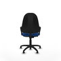 PIQUERAS Y CRESPO Chaise de bureau Algarra, Simili cuir bleu, Accoudoirs fixes
