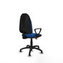 PIQUERAS Y CRESPO Chaise de bureau Algarra, Simili cuir bleu, Accoudoirs fixes
