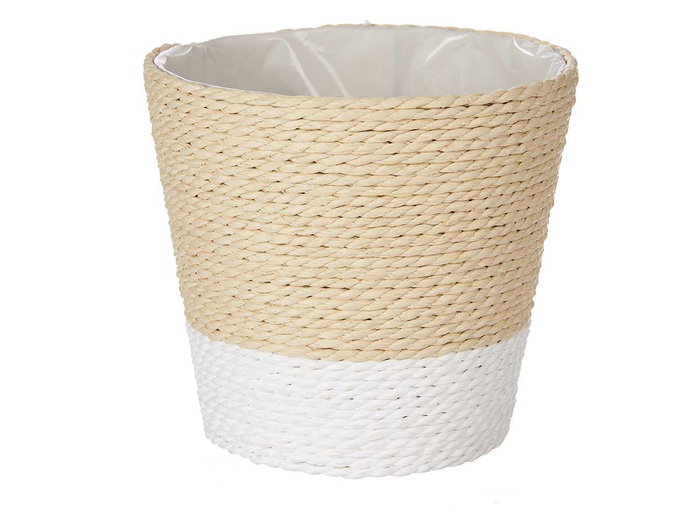 Ibergarden Pot Corde 12x12 cm Blanc Naturel avec Plastique (Set de 24) Ibergarden Pot Corde 12x12 cm Blanc Naturel avec Plastique (Set de 24)