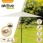 Parasol de terrasse carré Aktive 270x270 cm avec cheminée et mât aluminium, pour enfant 3 ans et plus