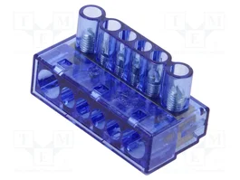 BM GROUP Barrette de jonction d'alimentation bleue 750V 6 connexions