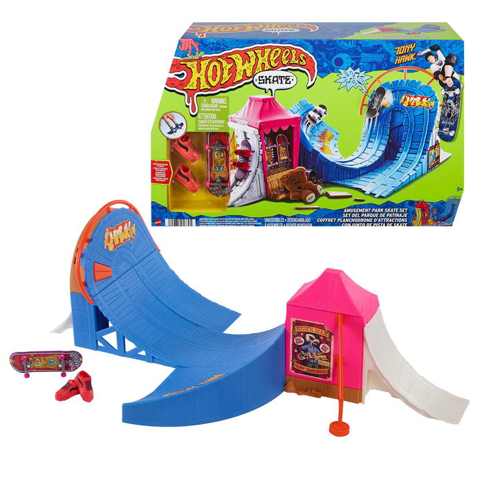 Hot Wheels Skate Set Parque De Atracciones Hgt95 avec Skateboard Tony Hawk - Ensemble de Skatepark avec Rampes, Rails et Effets Sonores pour Figures Hot Wheels Skate Set Parque De Atracciones Hgt95 avec Skateboard Tony Hawk - Ensemble de Skatepark avec Rampes, Rails et Effets Sonores pour Figures