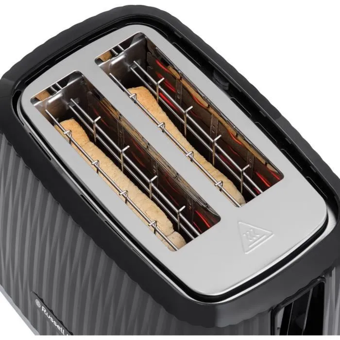 Russell Hobbs EDEN Grille-pain 800 W, 2 fentes, Noir - Design moderne pour toasts uniformes