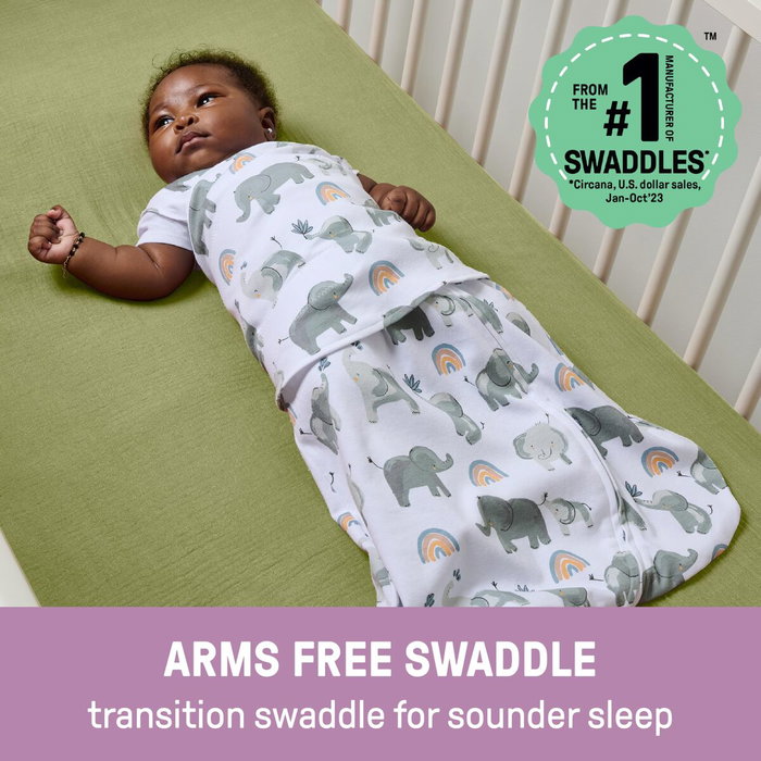 Ingenuity Gigoteuse d'Emmaillotage SwaddleMe Arms Free Motif Éléphant Ingenuity Gigoteuse d'Emmaillotage SwaddleMe Arms Free Motif Éléphant