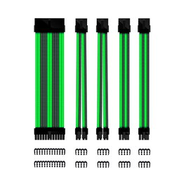 Phoenix technologies Kit d'extenseurs de câbles ATX 30cm - 24 broches, CPU et GPU - Noir et Vert