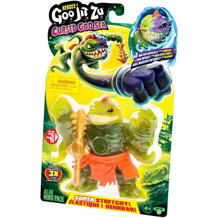 Heroes Of Goo Jit Zu - Figurine Cursed Goo Sea GJZ Ill Ell 11 cm - Collection de 5 avec 1 rare - Jeu pour enfants à partir de 4 ans