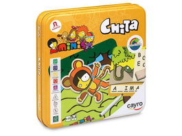 Cayro - Jeu du pendu Chita en bois dans une boîte métallique - 8 pièces, 2 joueurs - Dimensions 19 x 19 x 3.5 cm
