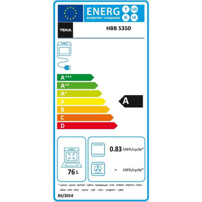 Four standard Teka HBB5350 INOX 111020080 76 L