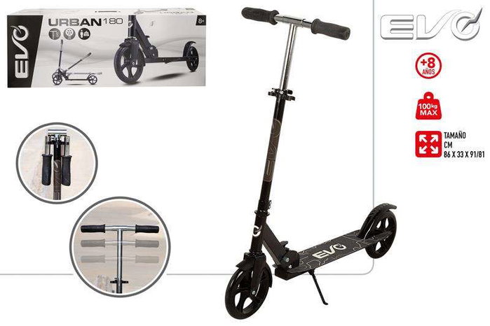 Color Baby Urban Evo-Scooter - Patinette deux roues pliable avec roues de 180 mm, pour enfants dès 6 ans Color Baby Urban Evo-Scooter - Patinette deux roues pliable avec roues de 180 mm, pour enfants dès 6 ans