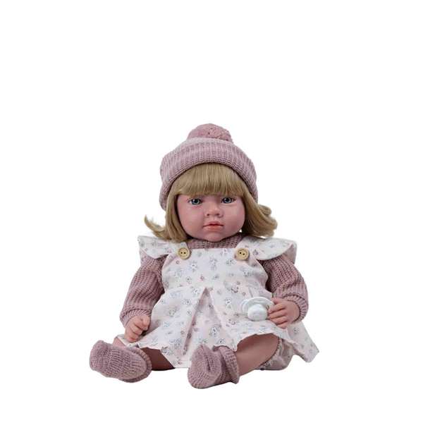 Muñecas Arias Poupée Aria 40 cm Rose avec Mécanisme de Rire et Cheveux, Fonction Try Me, avec Piles LR44