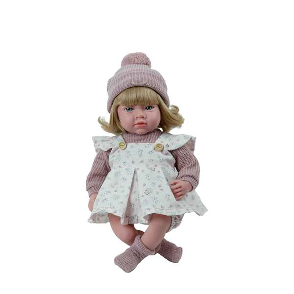 Muñecas Arias Poupée Aria 40 cm Rose avec Mécanisme de Rire et Cheveux, Fonction Try Me, avec Piles LR44