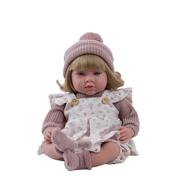 Muñecas Arias Poupée Aria 40 cm Rose avec Mécanisme de Rire et Cheveux, Fonction Try Me, avec Piles LR44